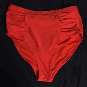 High Waisted Red Bikini Bottoms